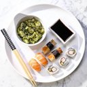 Ver imagem 5 de Kit Sushi 2 Pessoas 6 Pçs Hashi Japonês Madeira Molheiras Cerâmica e Apoios de Hashi Nankin Haus
