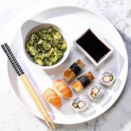 Kit Sushi 2 Pessoas 6 Pçs Hashi Japonês Madeira Molheiras Cerâmica e Apoios de Hashi Nankin Haus - 5
