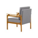 Ver imagem 4 de Poltrona Decorativa Pés de Madeira Maciça Yasmin Linho Cinza