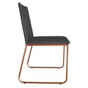 Ver imagem 3 de Kit 4 Cadeiras de Jantar Estofada Lille Base Bronze Veludo Cinza - Montanaris Decor