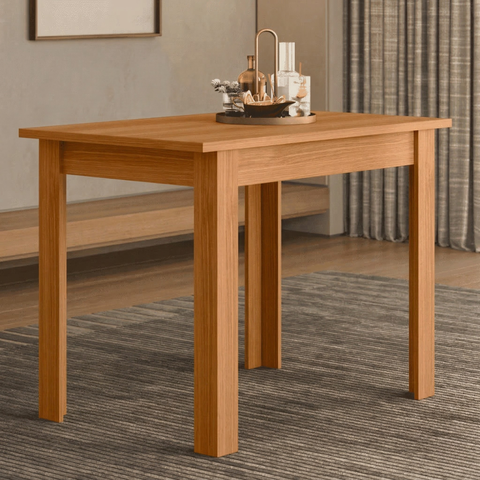 Mesa de Jantar para Cozinha Compacta 108x68cm até 4 Lugares com Tampo Reforçado 18mm - Freijó