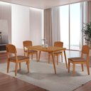 Ver imagem 1 de Mesa de Jantar Copper 120cm Tampo Canto Copo Mdf com 4 Cadeiras Copper Moderna Mobília