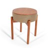 Puff Flex Vira Mesa de Centro Estofado Redondo em Madeira Maciça Liz Bege – Straub Web - 4