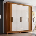 Ver imagem 1 de Guarda Roupa Roupeiro Casal Francês B367 Briz 6 Portas 3 Gavetas Cinamomo Off White Henn