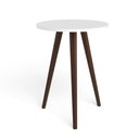 Ver imagem 1 de Mesa lateral Redonda Bento com Pés em Madeira Maciça - Branco