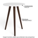 Ver imagem 2 de Mesa lateral Redonda Bento com Pés em Madeira Maciça - Branco