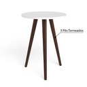 Ver imagem 3 de Mesa lateral Redonda Bento com Pés em Madeira Maciça - Branco