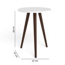 Ver imagem 4 de Mesa lateral Redonda Bento com Pés em Madeira Maciça - Branco