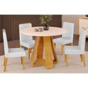 Ver imagem 1 de Mesa Sala Celeste 103 + 4 Cad Lia Cedro DJ Móveis
