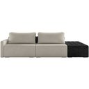 Ver imagem 3 de Sofá Ilha Modular para Sala 252cm com Puff Dublin K01 Bouclê Creme e Sintético Preto - Lyam Decor
