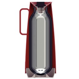 Bule Térmico Tramontina 1l Garrafa Térmica Vermelha Café Chá Água Exata Ampola de Vidro - 3