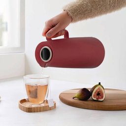 Bule Térmico Tramontina 1l Garrafa Térmica Vermelha Café Chá Água Exata Ampola de Vidro - 5