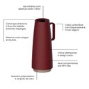 Ver imagem 4 de Bule Térmico Tramontina 1l Garrafa Térmica Vermelha Café Chá Água Exata Ampola de Vidro