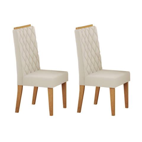 Kit com 2 Cadeiras Munique Pés em Mdf Cobre/bege - Casa Giulia