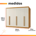 Ver imagem 3 de Guarda Roupas Casal 6 Portas 4 Gavetas 100% Mdf Chipre