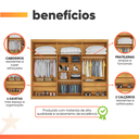 Ver imagem 4 de Guarda Roupas Casal 6 Portas 4 Gavetas 100% Mdf Chipre
