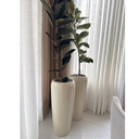 Ver imagem 1 de Vaso Fibra de Vidro Florida m 80cm Decorativo Off White Brilho