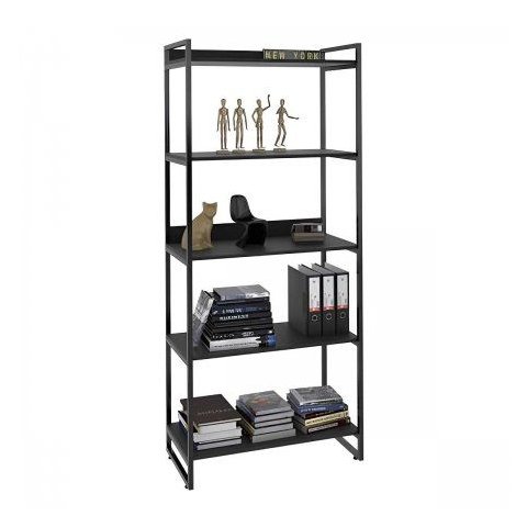 Estante Multiuso Industrial Ferro e Madeira C/ 5 Prateleiras