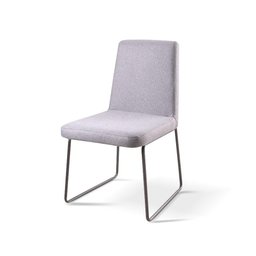 Cadeira Neat em Linho Cinza e Pés em Metal Grafite - 1