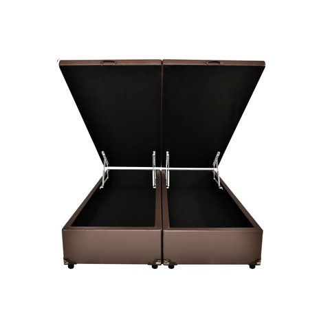 Cama Box Baú King Corino Marrom 193x203x42