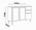 Ver imagem 6 de Balcão de Cozinha Itatiaia New Premium 3 Portas de Aço 120cm