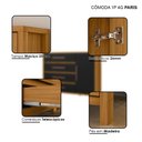 Ver imagem 5 de Cômoda Sapateira Paris 1 Porta 4 Gavetas Carvalho Americano Preto - Incorplac