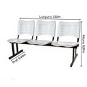 Ver imagem 3 de Cadeira Longarina Plástica 03 Lugares - Cor Branco - Mrplast - 34206