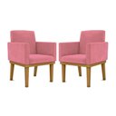 Ver imagem 1 de Kit 2 Cadeiras Recepção Reforçadas Poltrona Balaq Rosa