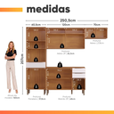 Ver imagem 4 de Armário de Cozinha Completa 10 Portas 3 Gavetas 100% MDF Reflecta Clara