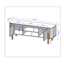 Ver imagem 3 de Rack para TV até 65 Polegadas MDF 160cm Pés em Madeira Maciça Camburi Marrom Fendi