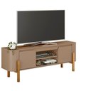 Ver imagem 5 de Rack para TV até 65 Polegadas MDF 160cm Pés em Madeira Maciça Camburi Marrom Fendi