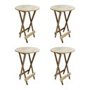 Ver imagem 1 de Kit 4 Mesas Bistrô De Madeira Dobrável Para Restaurante - Sem Pintura / Crua