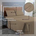 Ver imagem 4 de Jogo de Cama Lençol King Size 300 Fios Algodão 4 Peças Conjunto com Elástico e Fronhas:avela