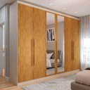 Ver imagem 1 de Guarda-roupa Casal Madalena 6 Portas 4 Gavetas 100% Mdf com Espelho - Panorama Móveis