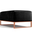 Ver imagem 7 de Kit 02 Puffs Decorativo Sala De Estar Cléo 90cm W01 Base Ferro Cobre Couríssimo Preto - Lyam Decor