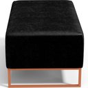 Ver mais imagens de Kit 02 Puffs Decorativo Sala De Estar Cléo 90cm W01 Base Ferro Cobre Couríssimo Preto - Lyam Decor