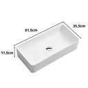 Ver imagem 3 de Cuba Sobrepor Porcelana Retangular C/ Válvula Click Mx218