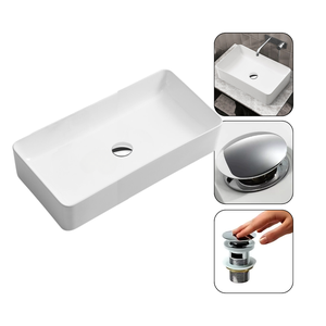 Cuba Sobrepor Porcelana Retangular C/ Válvula Click Mx218