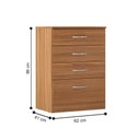 Ver imagem 5 de Conjunto de Quarto Casa Azzur Guarda Roupa 6 Portas 4 Gavetas MDP Amêndola Off White Demóbile
