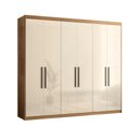 Ver imagem 3 de Conjunto de Quarto Casa Azzur Guarda Roupa 6 Portas 4 Gavetas MDP Amêndola Off White Demóbile