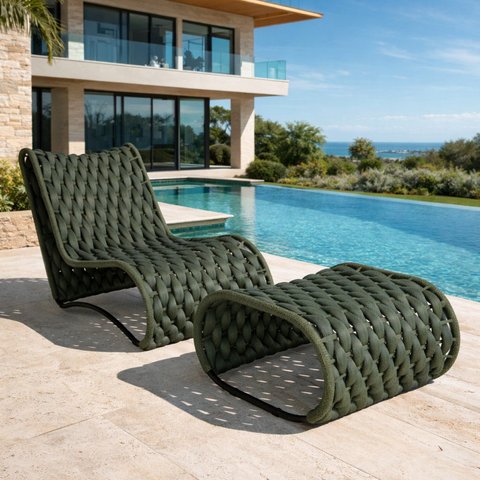 Conjunto 1 Poltrona e 1 Puff Ibiza