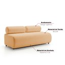 Ver imagem 5 de Sofá 3 Lugares e Puff para Sala Orgânico Nara Base Fixa Moderno Bouclê D03 - D'Rossi