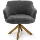 Ver imagem 5 de Kit 02 Poltronas Decorativas Jade Giratória Giromad Linho Mesclado Branco/Cinza - Nexta Casa