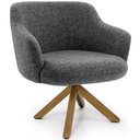 Ver imagem 3 de Kit 02 Poltronas Decorativas Jade Giratória Giromad Linho Mesclado Branco/Cinza - Nexta Casa