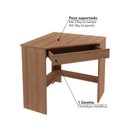 Ver imagem 3 de Mesa de Escritório em L com 1 Gaveta - Amêndoa