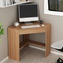 Ver imagem 1 de Mesa de Escritório em L com 1 Gaveta - Amêndoa