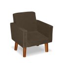 Ver imagem 5 de Mini Poltrona Cadeira Infantil Nina de Criança Suede Marrom Pés Palito