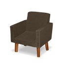 Ver imagem 2 de Mini Poltrona Cadeira Infantil Nina de Criança Suede Marrom Pés Palito