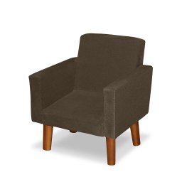 Mini Poltrona Cadeira Infantil Nina de Criança Suede Marrom Pés Palito - 2