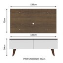 Ver imagem 3 de Rack Madesa Le Mans e Painel para TV até 55 Polegadas 2 Portas Branco/Rustic Cor:Branco/Rustic